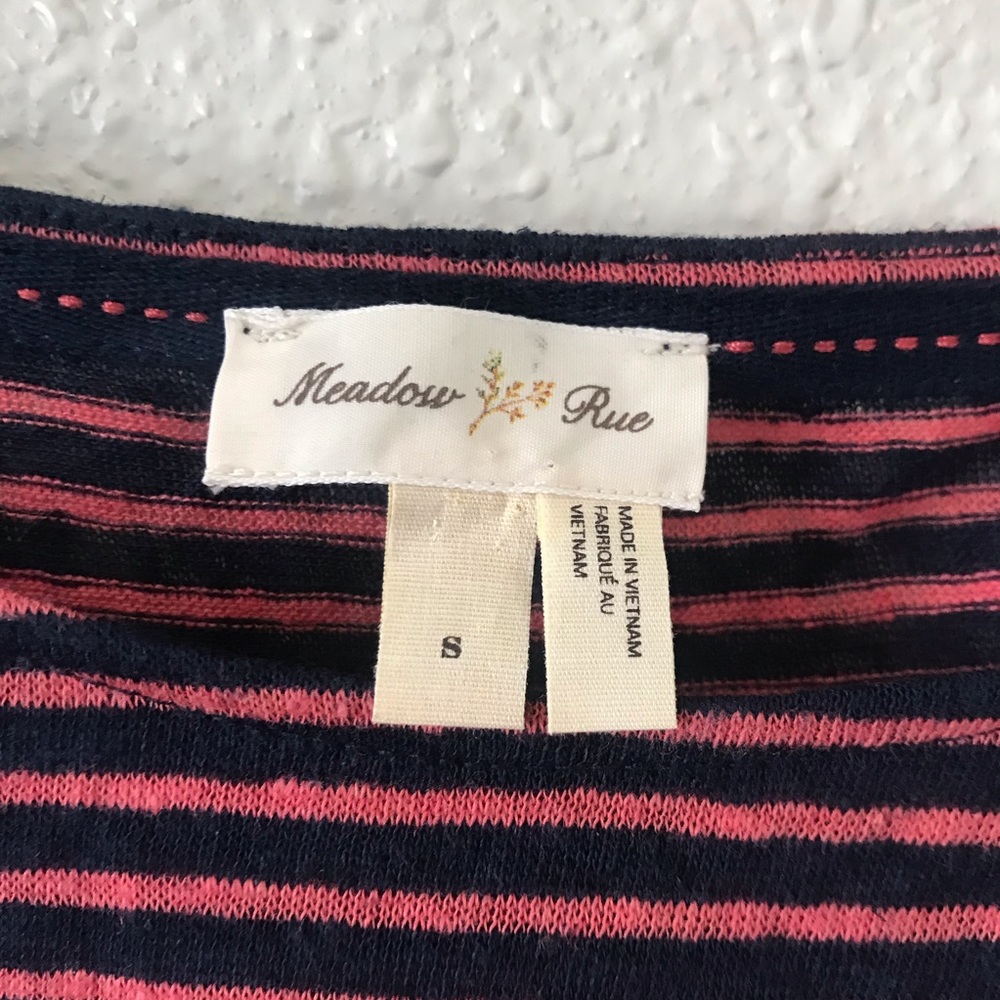 NEW Anthropologie Meadow Rue Striped Ruffle Top - Picture 5 of 6